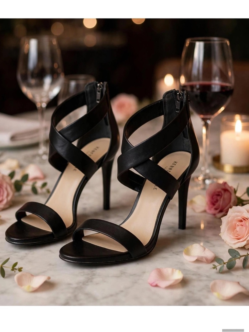 Kenneth Cole Elegant Black Strappy 3 in Heels